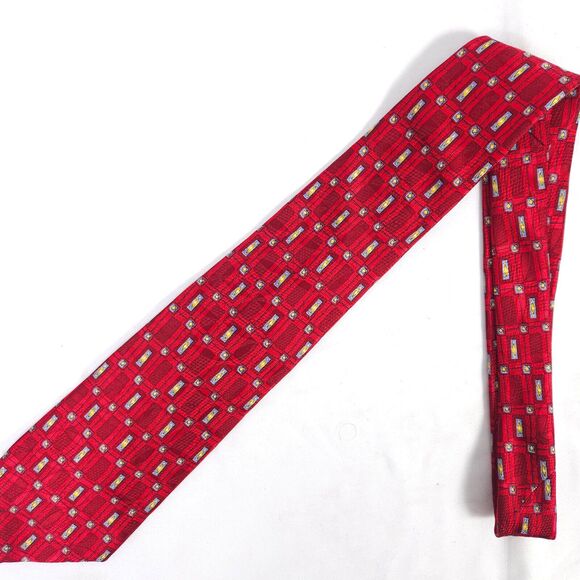 Robert Talbott Red Geometric Silk Tie 4" x 59" Made In USA - Picture 2 of 6